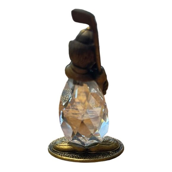 Vintage Manon Crystal Swarovski Clown Golfer Miniature Figurine Gold - Picture 4 of 9